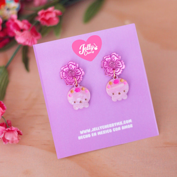 Aretes calaverita rosa