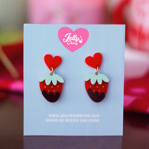 Aretes fresas con chocolate