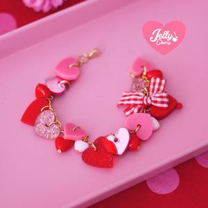 Pulsera corazón de purpurina