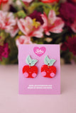 Aretes de manzana roja