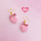 Aretes de macarron rosa