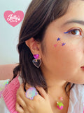 Aretes glitter de corazón