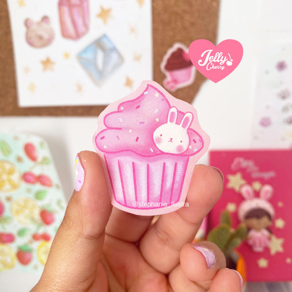 Sticker cupcake de conejo